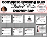 Complete Spelling Rule BLACK & WHITE Poster Set - Distance