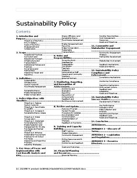 Preview of Complete Sustainability & Climate Change Policy
