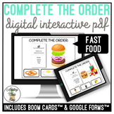 Complete The Order - Fast Food Digital Activities