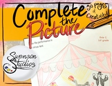 Complete-The-Picture Visual Drawing and Coloring Prompts, 