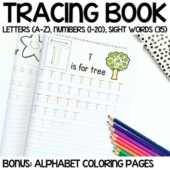Preview of Complete Tracing Practice Workbook - 120 pages | Letters, Numbers, Sight Words