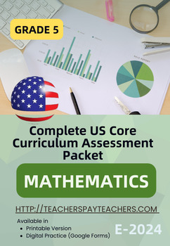 Preview of Complete US Common Core Assessment Packet in Mathematics G5