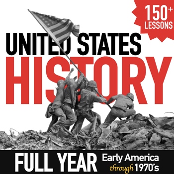 Preview of Complete US History Curriculum Early America to 1970's Bundle GOOGLE DRIVE LINK