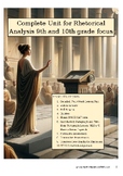 Complete Unit Lesson Plan for Rhetorical Analysis, 9th and