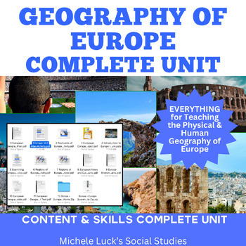 Preview of Geography Europe Complete Unit | European Geo | Physical Human Geo Activities