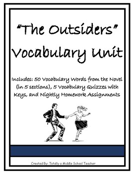 Preview of Complete Vocabulary Unit for "The Outsiders"