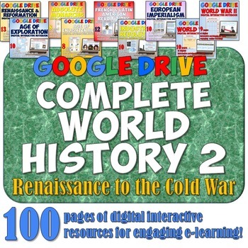 Preview of World History 2 Google Drive Digital Resources Interactive Notebook Bundle