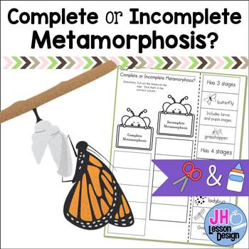 Preview of Complete and Incomplete Metamorphosis: Cut and Paste Sorting Activity