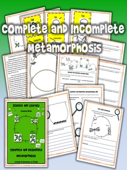 Preview of Complete and Incomplete Metamorphosis- Science and Literacy Lesson (TEKS)