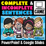 Complete and Incomplete Sentences PowerPoint Game