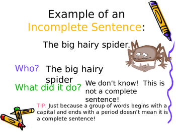 sentence incomplete