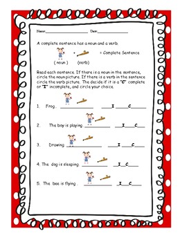 Complete and Incomplete Sentences: A Common Core Aligned Activity