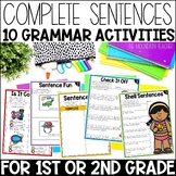 Complete and Incomplete Sentences Activities, Grammar Work