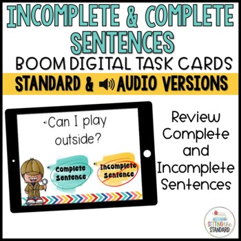 Preview of Complete and Incomplete Sentences Boom Cards