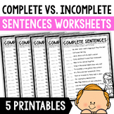 Complete and Incomplete Sentences - Incomplete or Complete