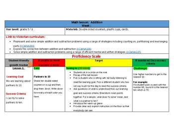 Preview of EDITABLE set of 2 Maths Lesson Plans
