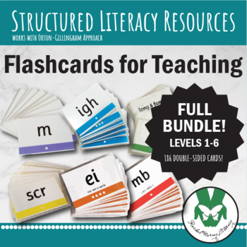 Preview of Complete set of Structured Literacy Flashcards levels 1-6