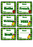 Complete set of exercise / workbook labels