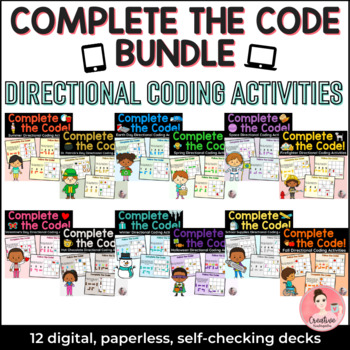Preview of Complete the Code Directional Coding Activities Bundle