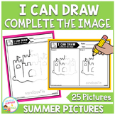 Complete the Image Summer I Can Draw Tracing  Fine Motor Skills