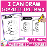 Complete the Image Valentine's Day I Can Draw Tracing  Fin