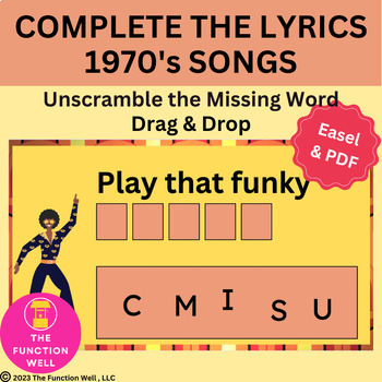 Preview of Complete the Lyrics - 1970s Songs - Memory - Aphasia - Adult Speech Therapy