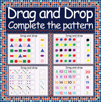 Preview of Complete the Pattern Digital Drag and Drop Interactive Google Slides™