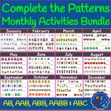 Complete the Patterns Monthly Activities Bundle