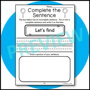 Complete the Sentence Worksheets by Designed by Danielle | TpT