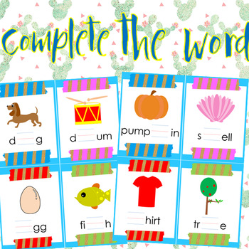 Complete the Words Worksheets by Dressed In Sheets | TpT
