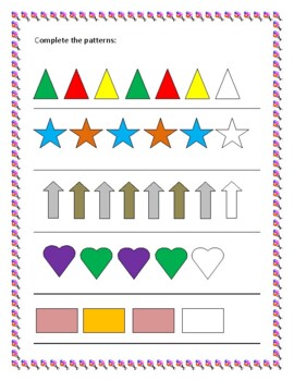 Preview of Pattern worksheet (complete the pattern)