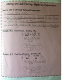 Completed Notes - Adding and Subtracting Algebraic Expressions