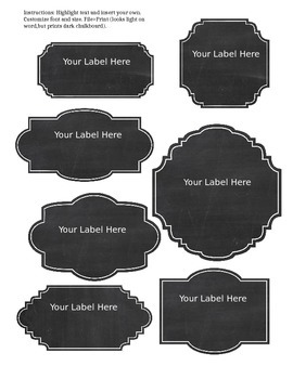 Completely Customizable Editable Chalkboard Labels by Samantha Heady