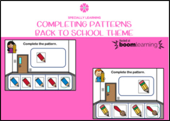 Preview of Completing Patterns - Completar Patrones (Boom Cards)