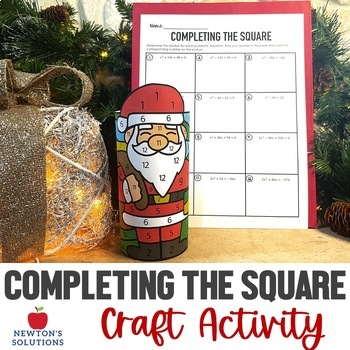 Preview of Completing the Square Color by Number Christmas Craft