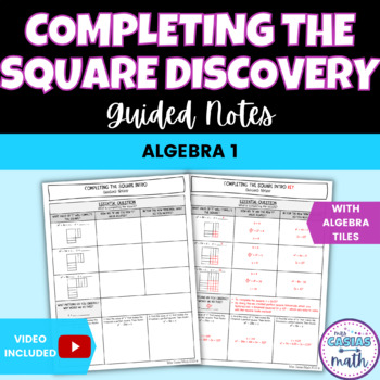 Preview of Completing the Square Discovery Introduction Lesson Algebra 1