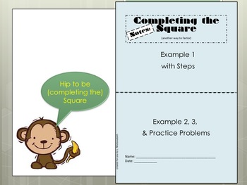 Preview of Completing the Square Foldable for Interactive Notebooks