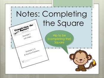 Preview of Completing the Square Foldable for Interactive Notebooks PowerPoint Presentation