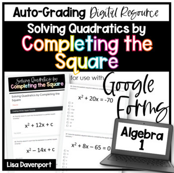 Preview of Completing the Square Google Forms Homework
