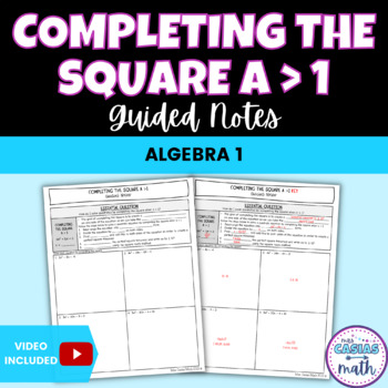 Preview of Completing the Square Guided Notes Lesson Algebra 1