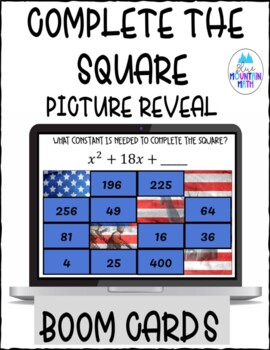 Preview of Completing the Square Picture Reveal Boom Cards--Digital Task Cards