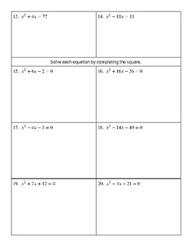 Completing the Square Worksheet by greenmath | Teachers ...