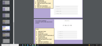 Preview of Completing the square scaffolded slides lesson quadratic equations