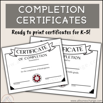 Preview of Completion Certificates editable K-5 Navajo