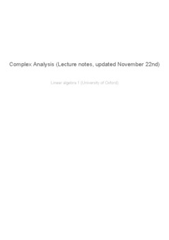 Preview of Complex Analysis Linear algebra 1