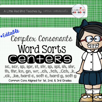 Preview of Complex Consonant Word Sorts {Editable}