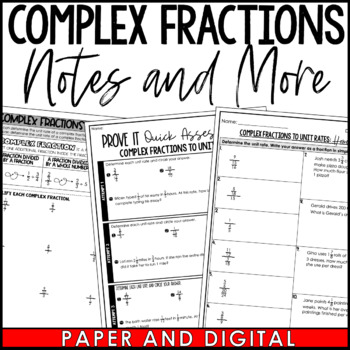 Preview of Complex Fractions Guided Notes Homework Warm Ups Exit Tickets