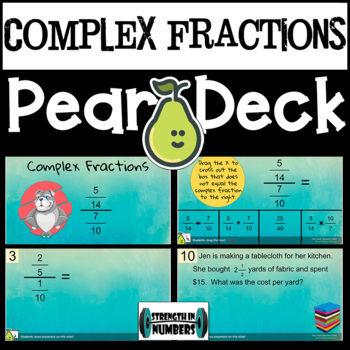Preview of Complex Fractions & Unit Rate Digital Activity for Pear Deck/Google Slides