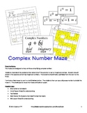 Complex Number (Imaginary) Maze ~~  Review Worksheet