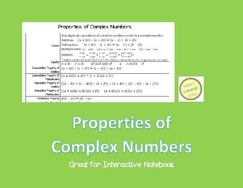 Preview of Complex Numbers - Properties - Chart in multiple formats